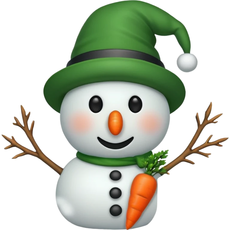 snowman wearing green hat emoji