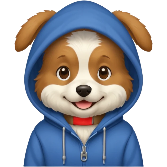 Dog wearing a hoodie  emoji