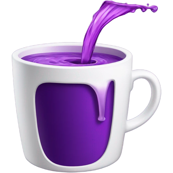 purple drink pouring out of a white cup emoji