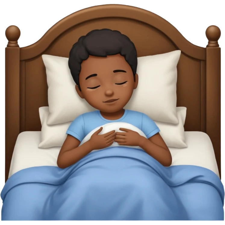 Black child in bed emoji