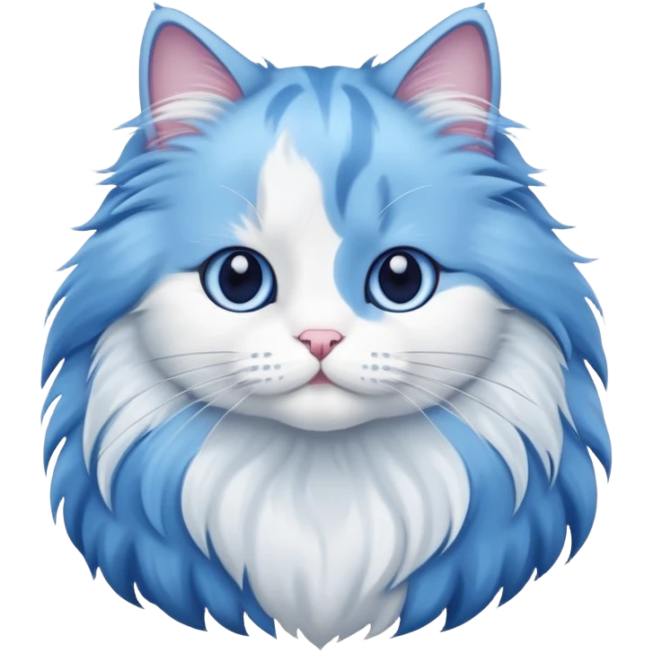 Long-haired blue and white cat emoji