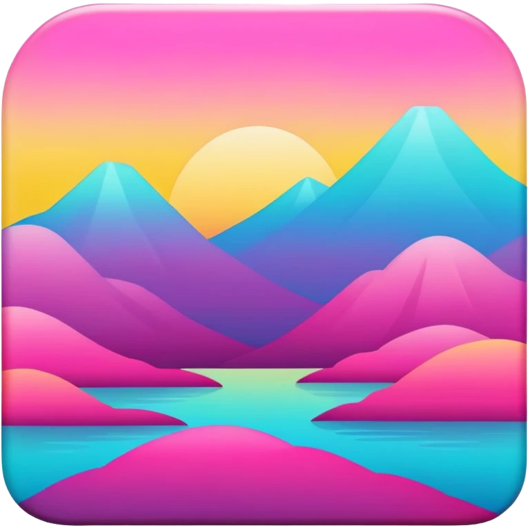  Magenta-Cyan-Yellow-gradient Aesthetic Scenery Deco emoji