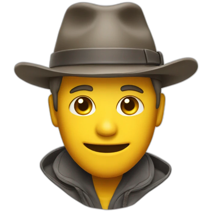Chat avec un chapeau emoji