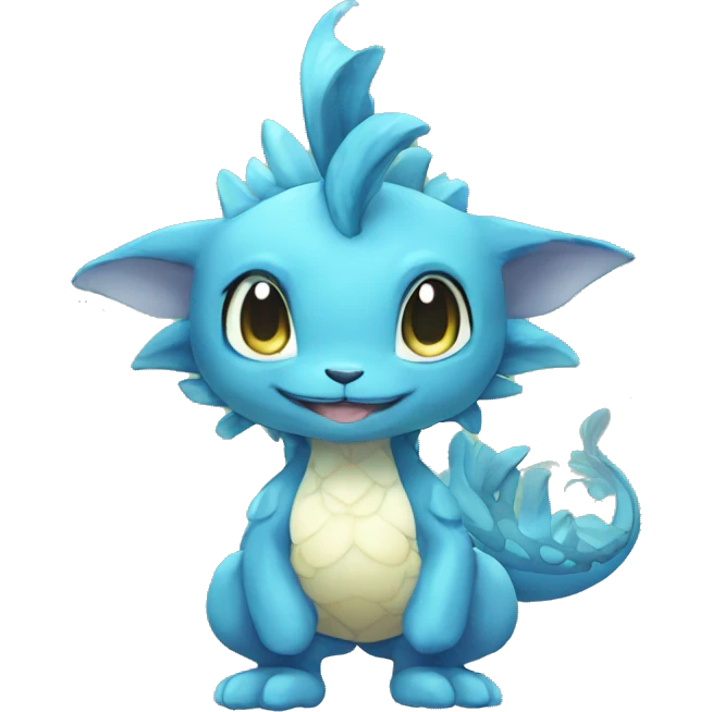 a anthro chibi-style water-type Fakémon-hybrid full body emoji