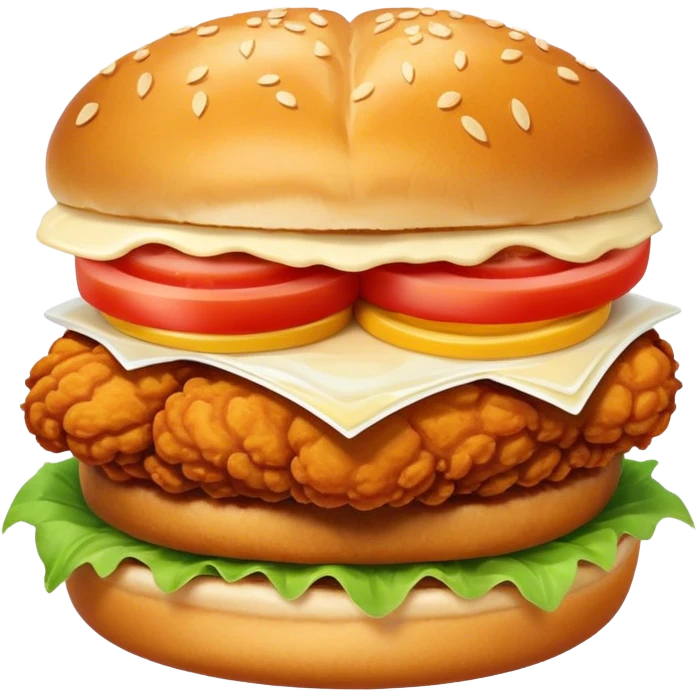 Fried chicken sandwich without vegetables  emoji