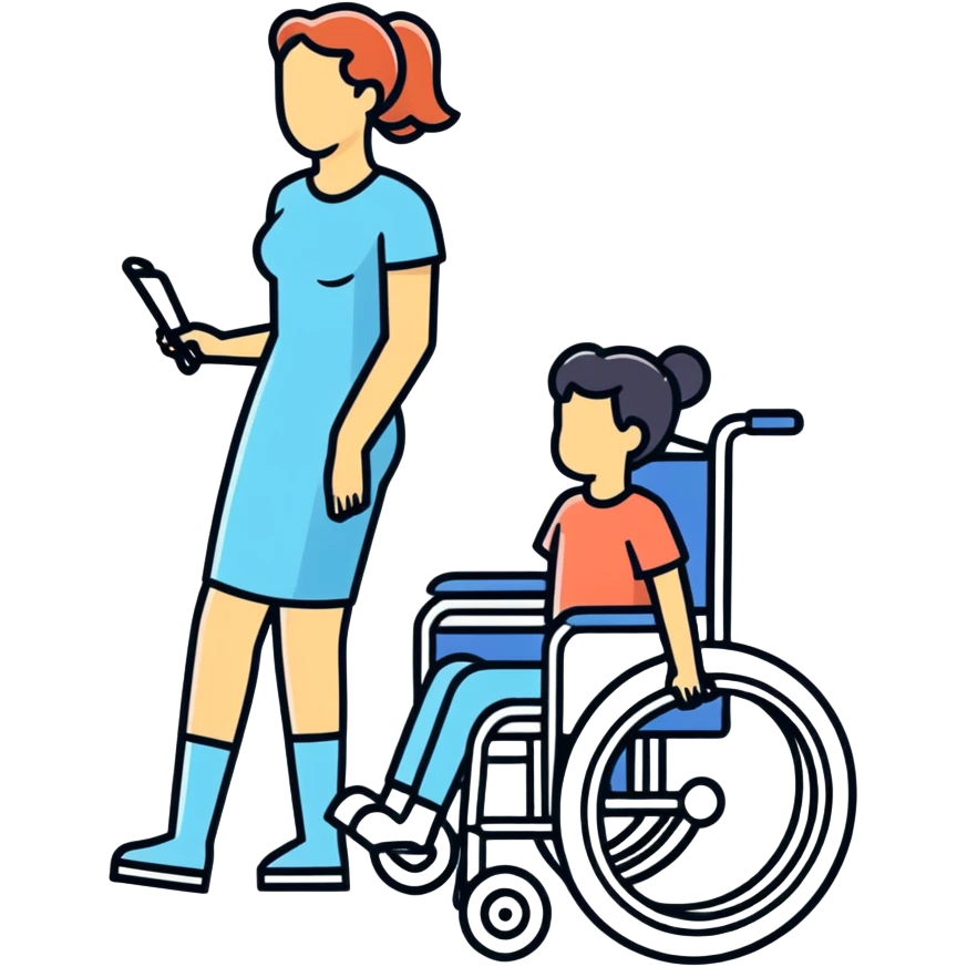 Lady with leg cast in wheelchair emoji