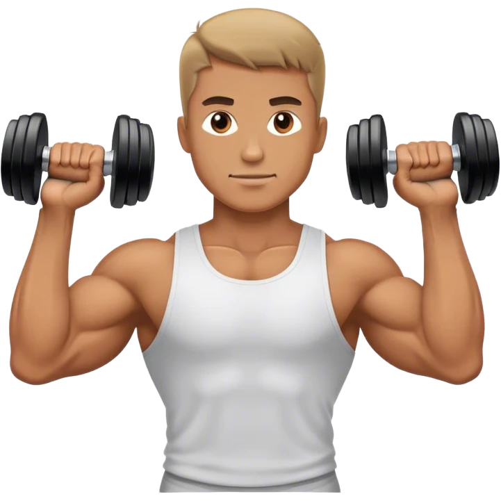 man holding dumbbells by his body side emoji