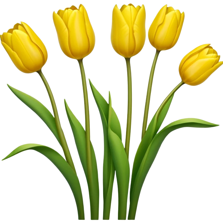 An emoji of yellow tulips with green stems emoji