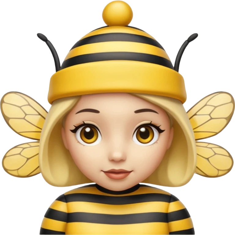 female bee with party cap emoji