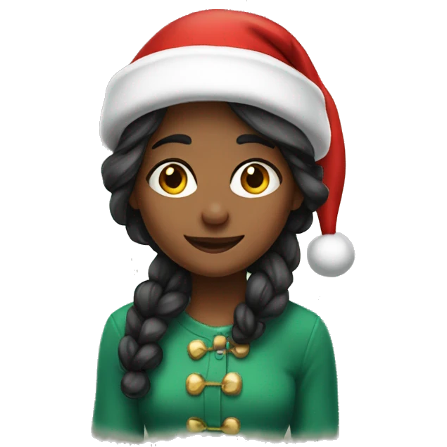 Evie with Santa hat emoji