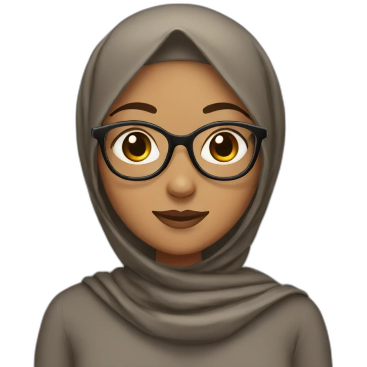 Girl wear hijab with brown skin and glasses  emoji