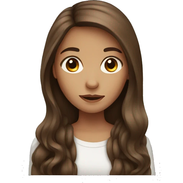 Girl with brown long hair emoji