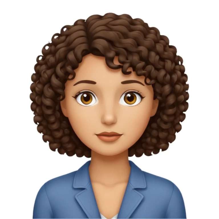 Cabelo cacheado,curto,morena emoji