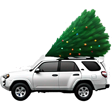 4 Runner with a christmas tree on the roof emoji