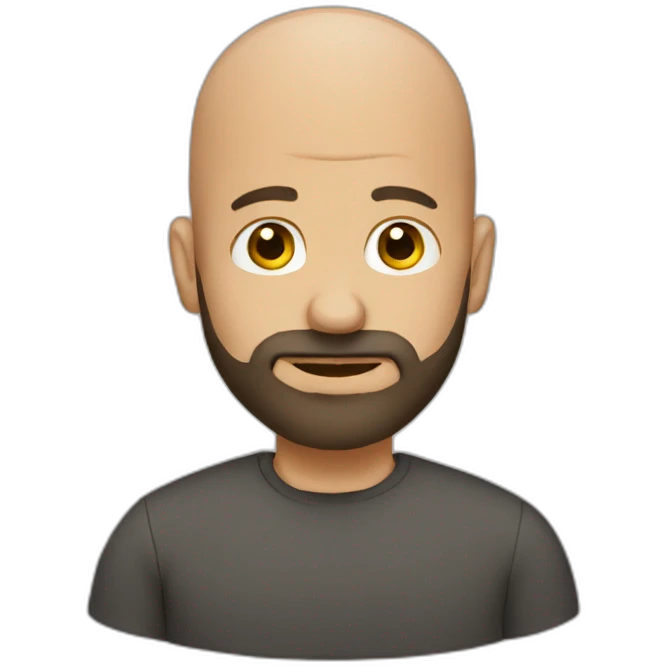 Bald guy with beard emoji