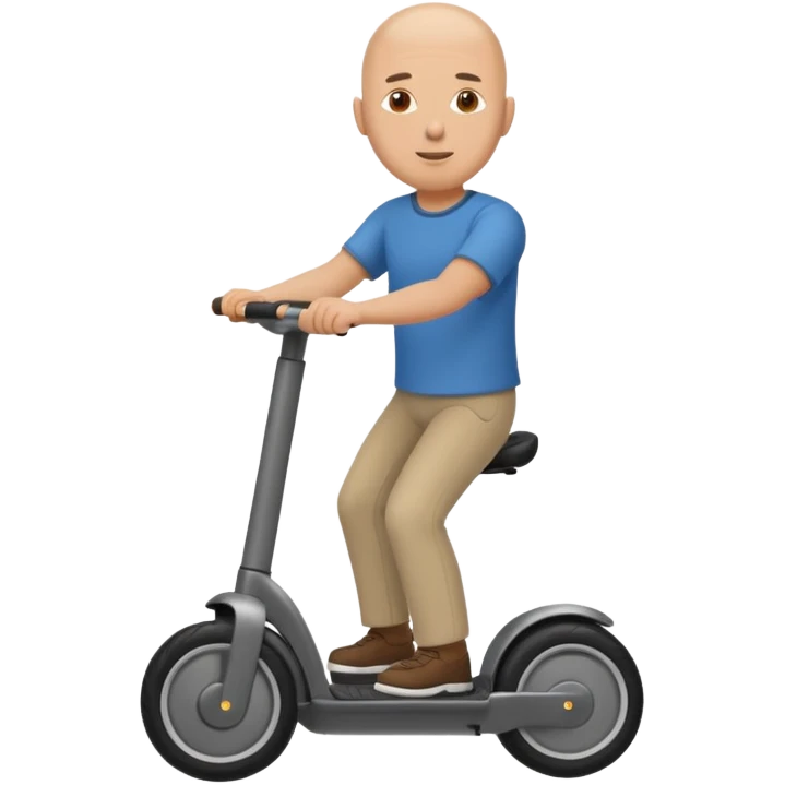 Half bald guy riding Segway  emoji