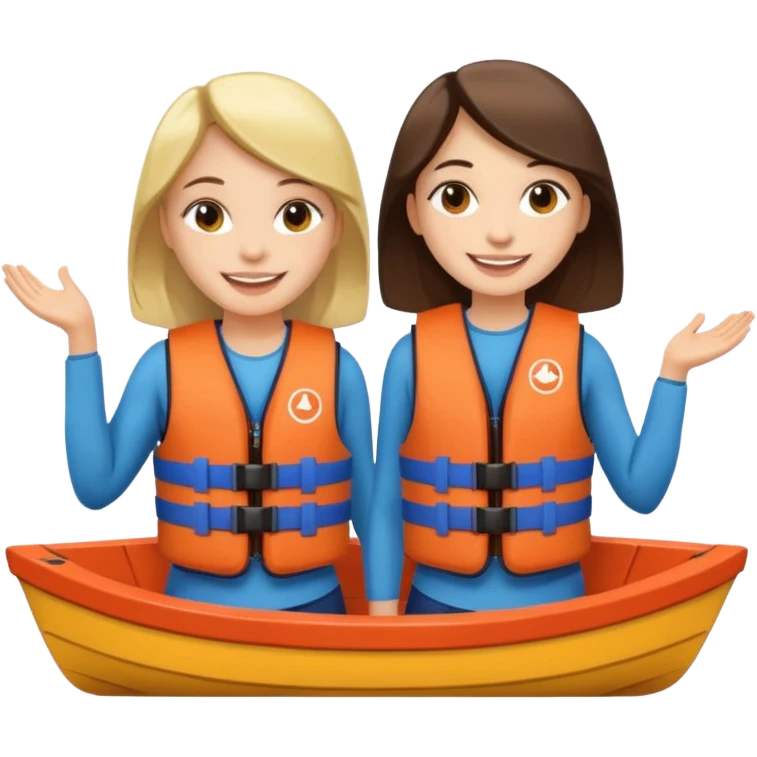 two girls on a boat emoji