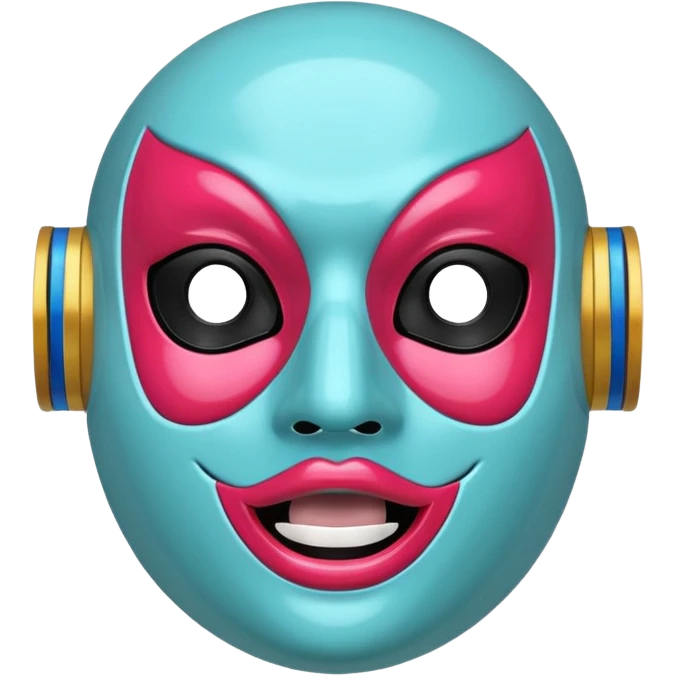 Please generate a multicolored mask with speaker as mouth. emoji
