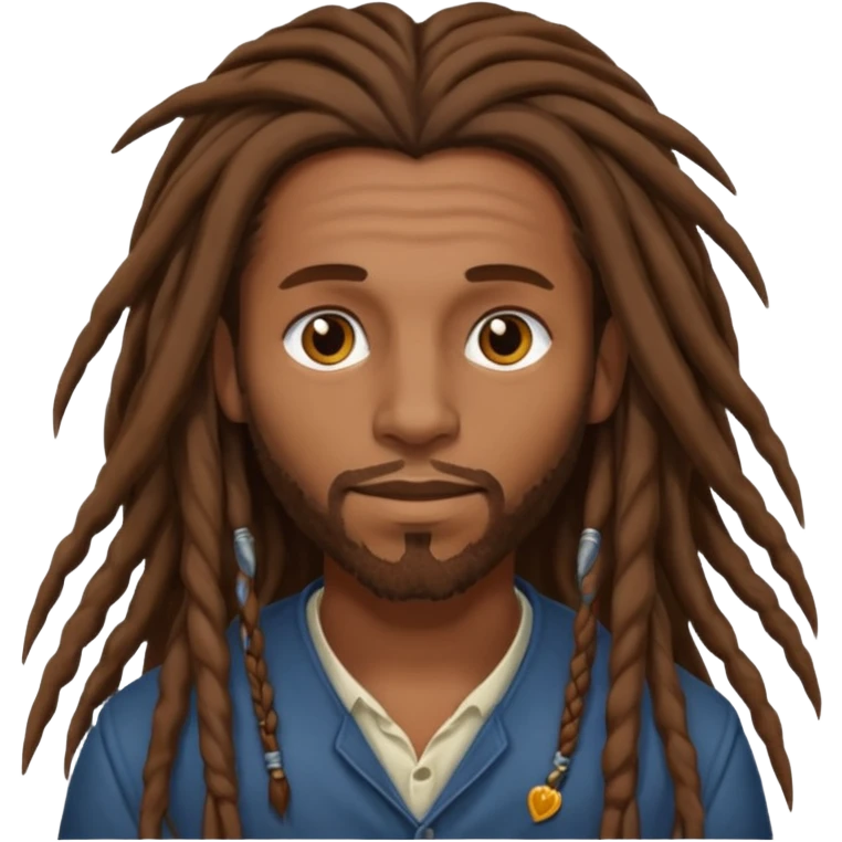 Man with long brown dreadlocks emoji