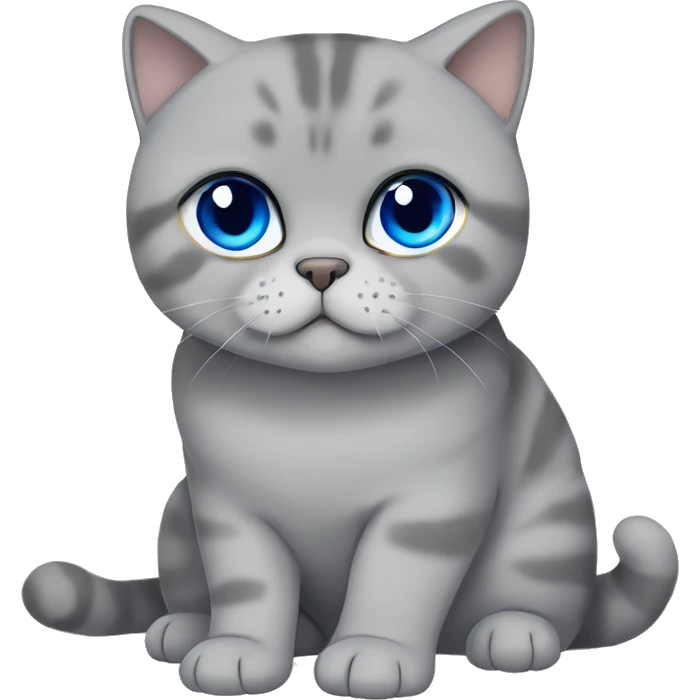 Grey Scottish fold with broken ears cuddling with beige British shorthair with blue eyes  emoji