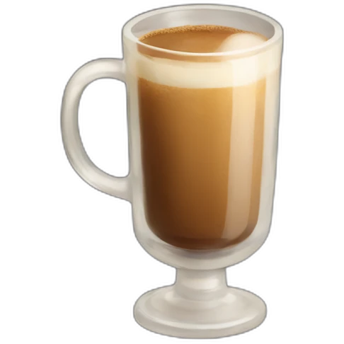 Glass mug with coffee with sugar blocks in it emoji