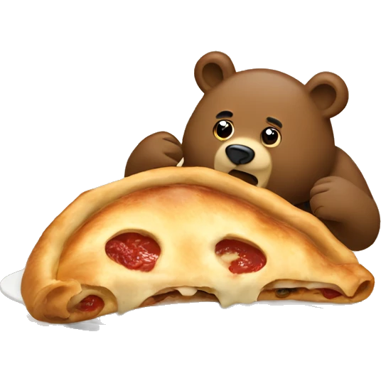 Bear eating a calzone emoji