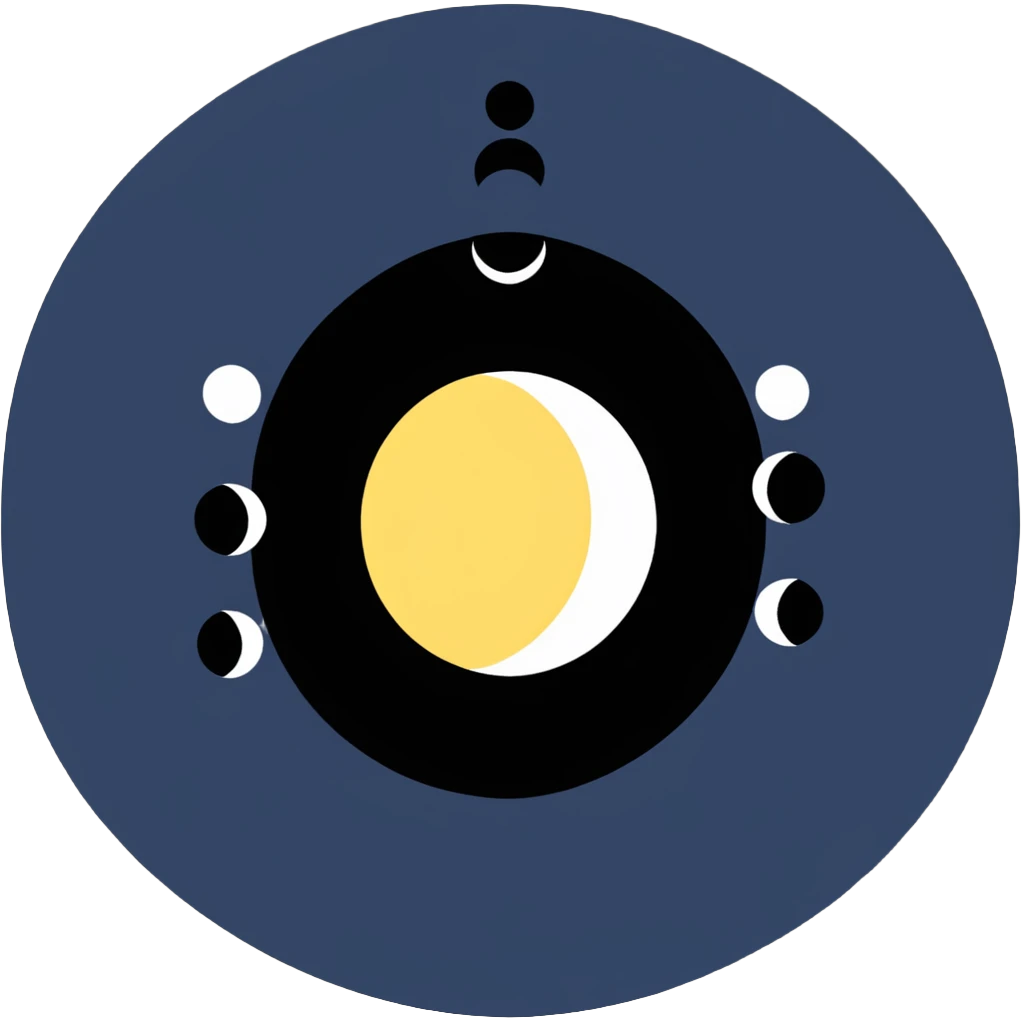 moon phases in a cycle showing lunar month emoji