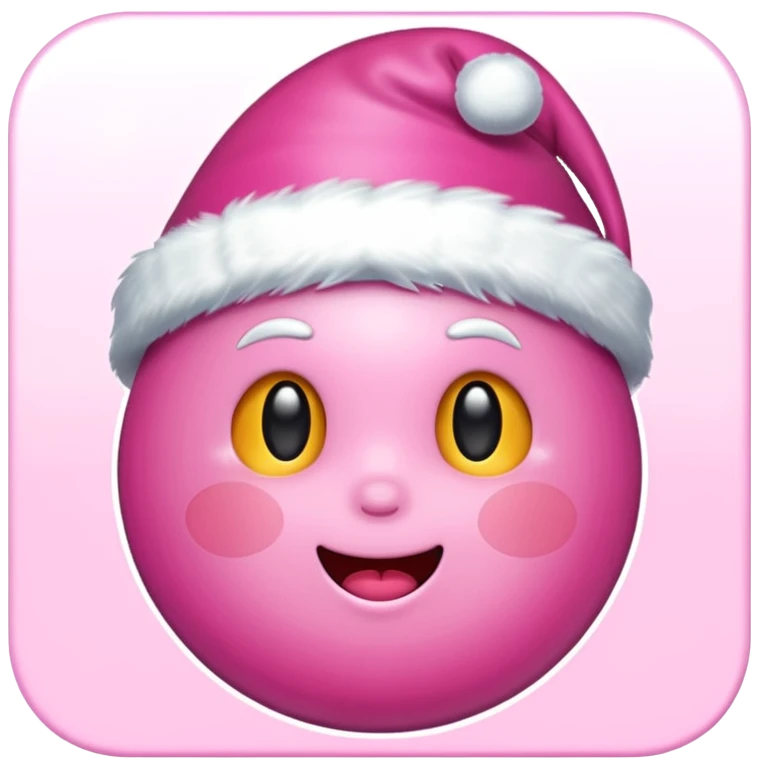 christmas cute sticker, pink emoji
