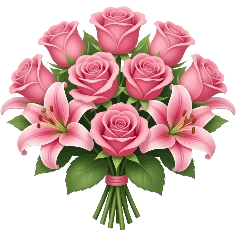 pink roses and lillies emoji