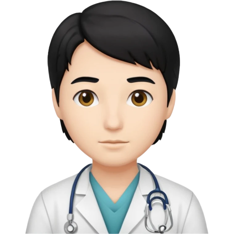 doctor black hair emoji