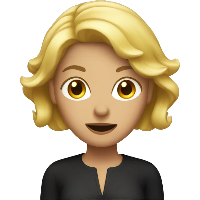 Woman with blond hair and devil face  emoji