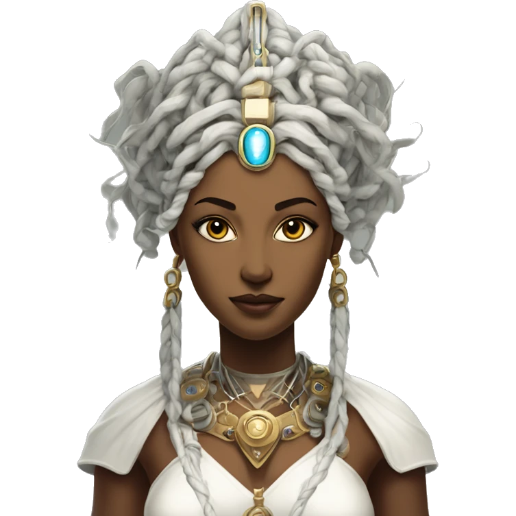 Technomancy Goddess is a mystical being who controls both magic and technology. She can cast spells on technological networks. Her powers blend the ancient art of magic with advanced cybernetics and technology. She can command machines emoji