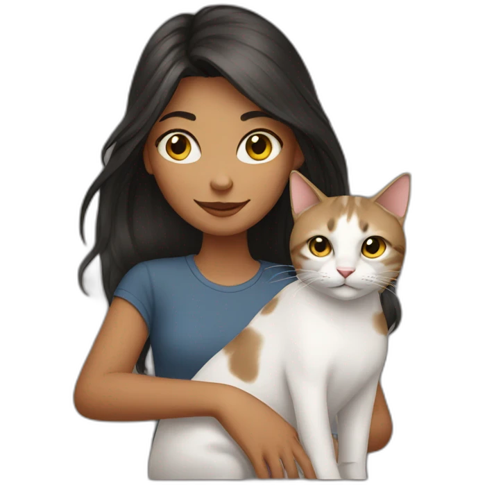 girl with cat emoji