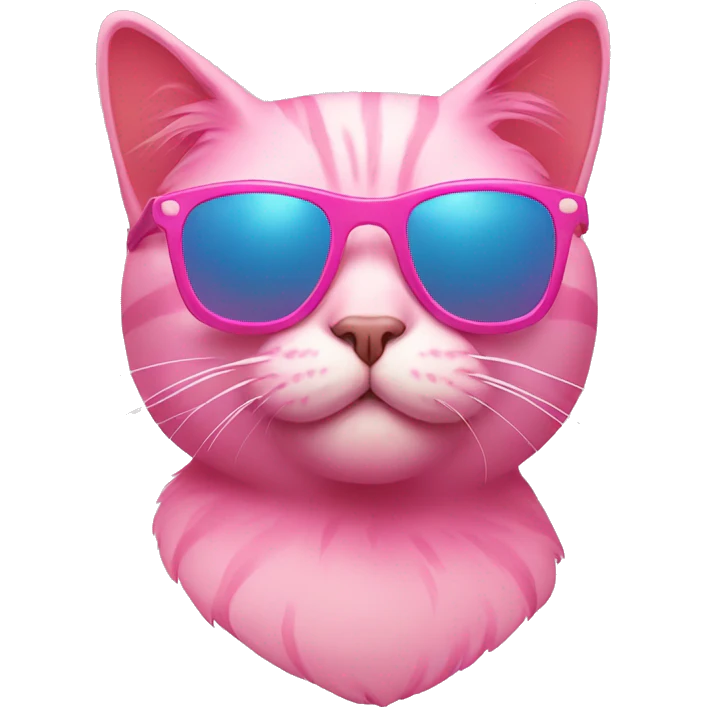 Pink cat with sunglasses  emoji