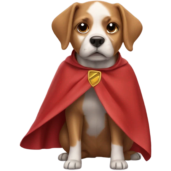Dog wearing cape emoji