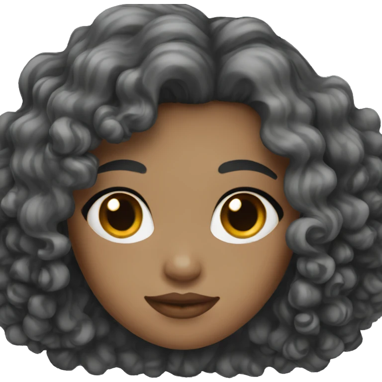 white girl with curly black shor hair emoji
