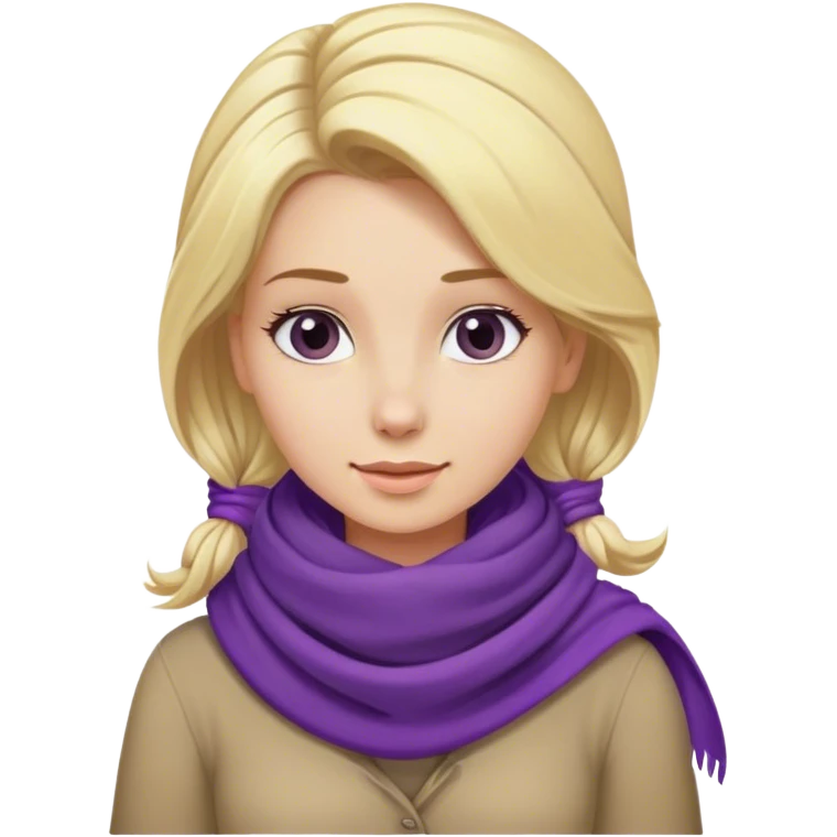 Blonde lady with a purple scarf in her hair emoji