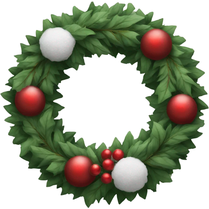 Realistic cristmas wreath with Cotton emoji