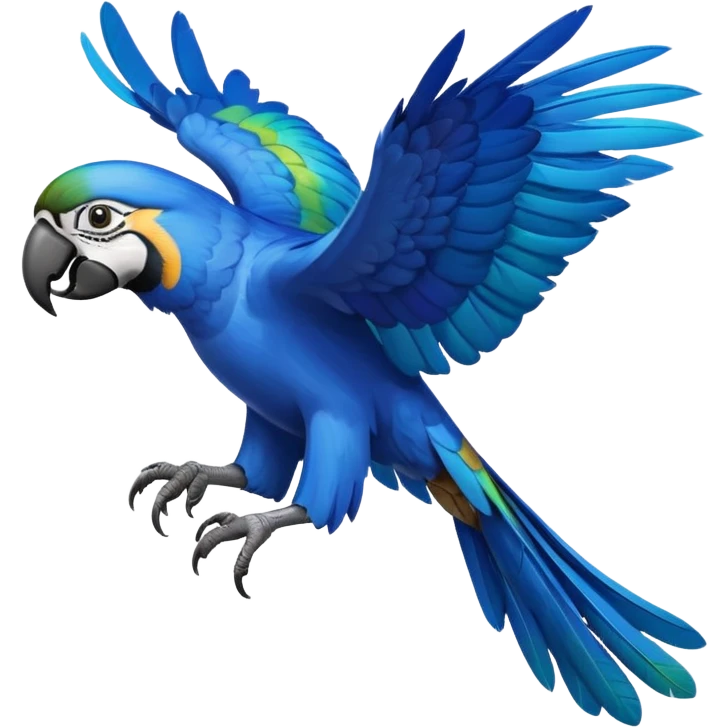 A flying blue macave emoji