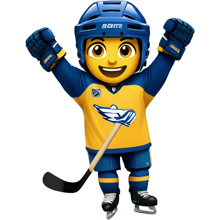 Hockey player celebrating  emoji