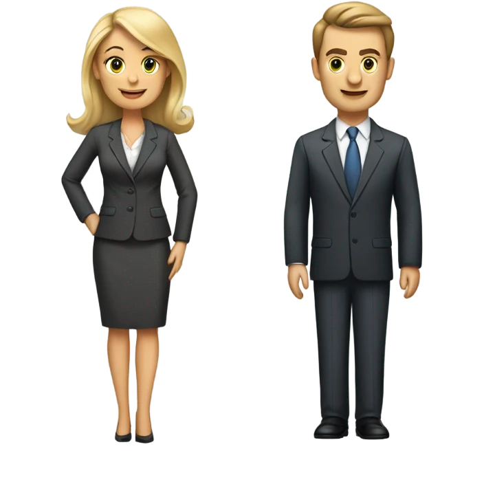 caucasian businessman and businesswoman emoji