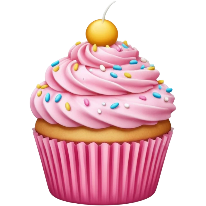 Cupcake with pink icing emoji