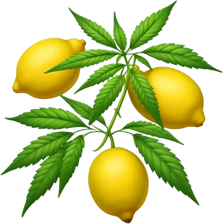Marijuana plant with lemons emoji