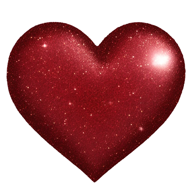 glittery dark red heart emoji