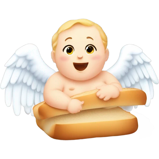 Baby angel eating bread emoji