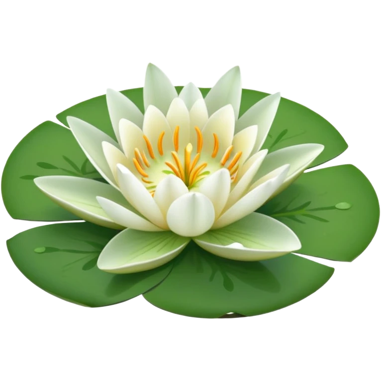 a pretty lily flower on a green circle lilypad emoji