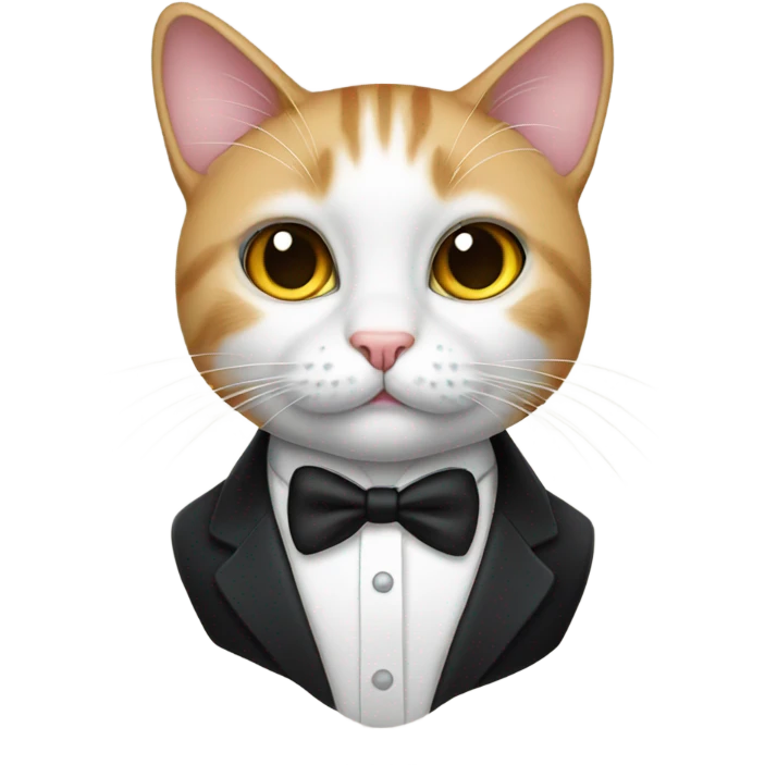 Cat wearing tuxedo emoji