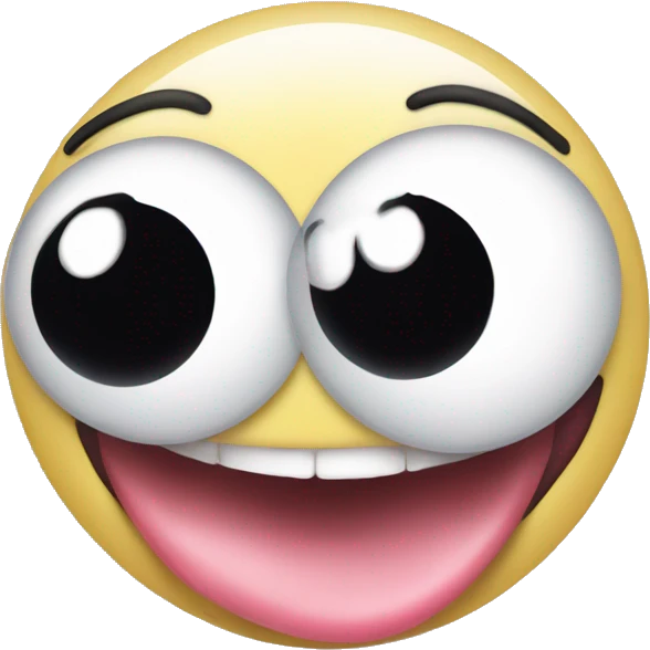 Googly eyes tongue out smiley emoji