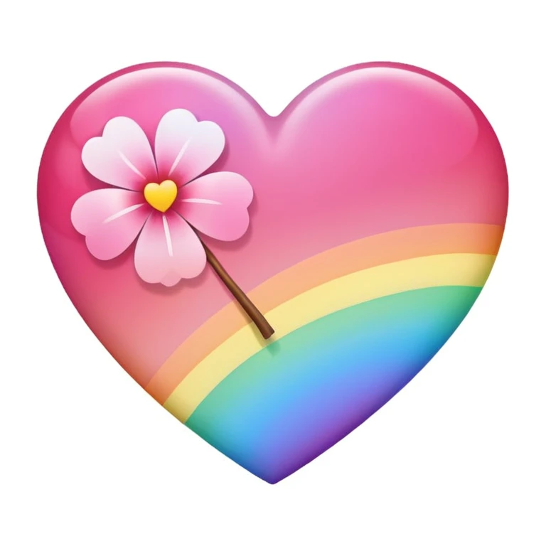 heart with sakura and rainbow gradient emoji