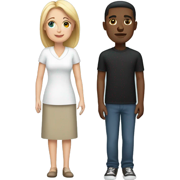 white mom, white dad, black son, black son emoji